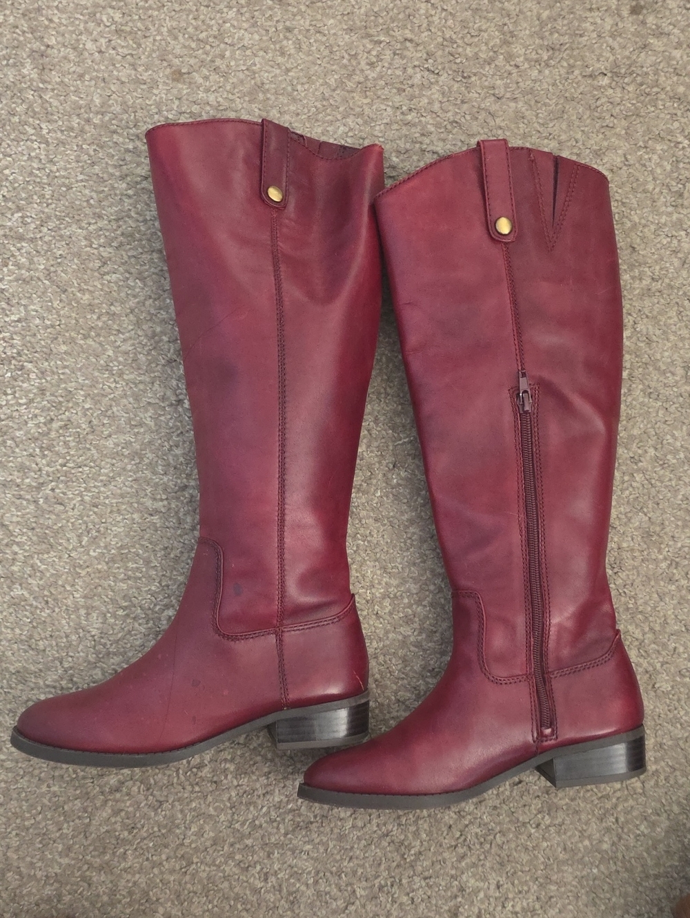 Inc Women's Tall Leather Riding Boots - Burgundy